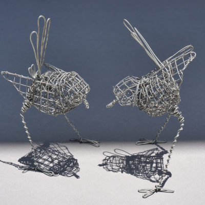 2 life size Wrens by Lucy McCann