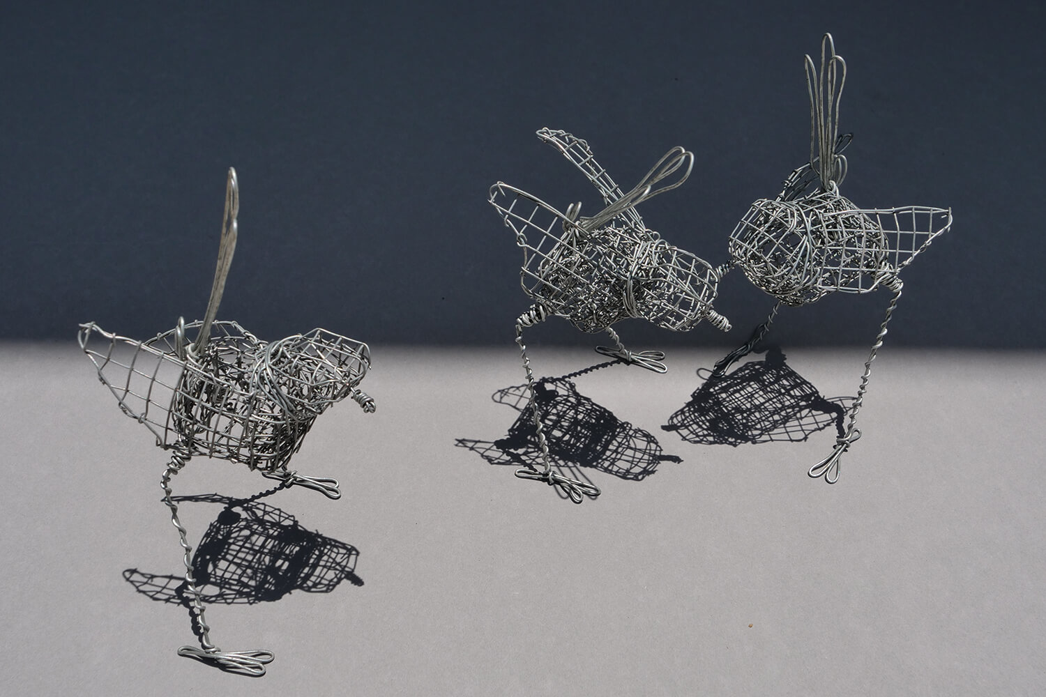 3 life size Wrens by Lucy McCann