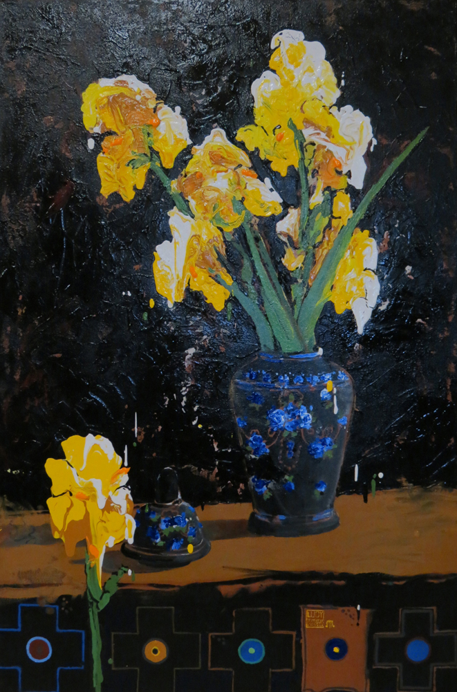 Circles 61cm x 91cm acrylic by Lucy McCann