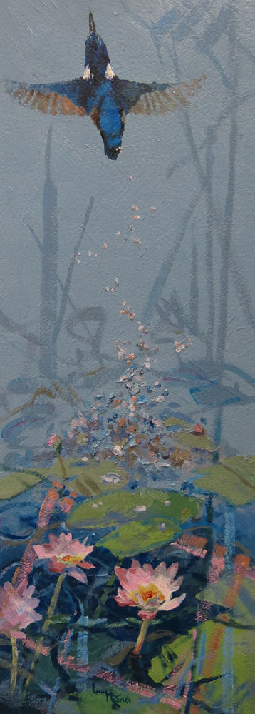 Flash of Blue 41cm x 89cm acrylic by Lucy McCann