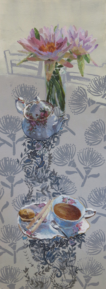 Mother to Daughter 41cm x 89xm acrylic by Lucy McCann