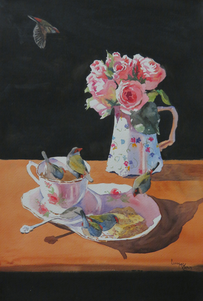 Poppy Seed Cake 56cm x 38cm watercolour by Lucy McCann