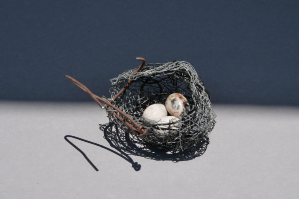Nest1. Handmade wire nest by Lucy McCann